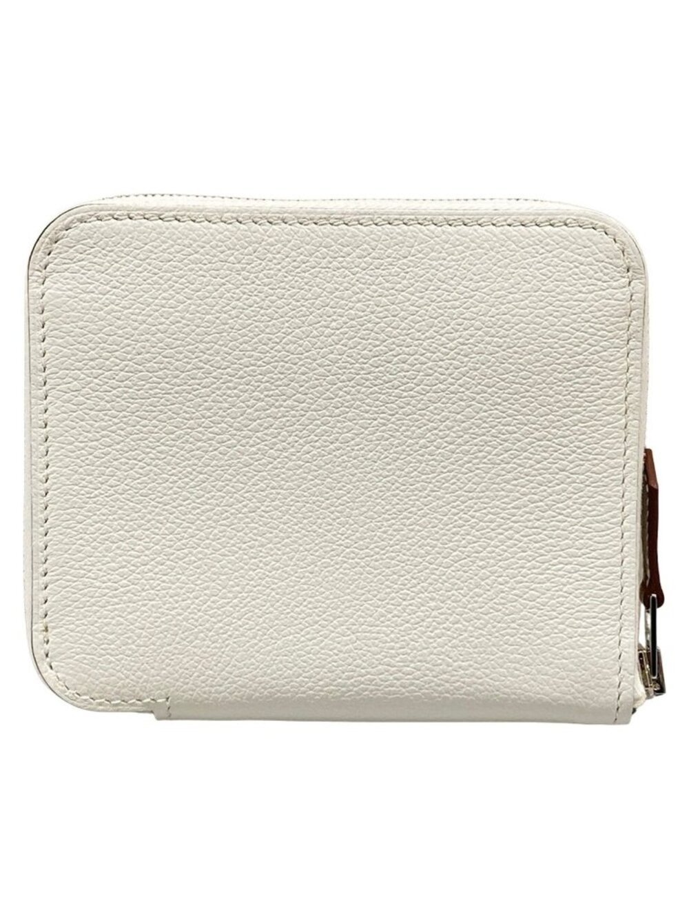 Hermes Coin Purse Azap Compact Silk'in White Zip Around